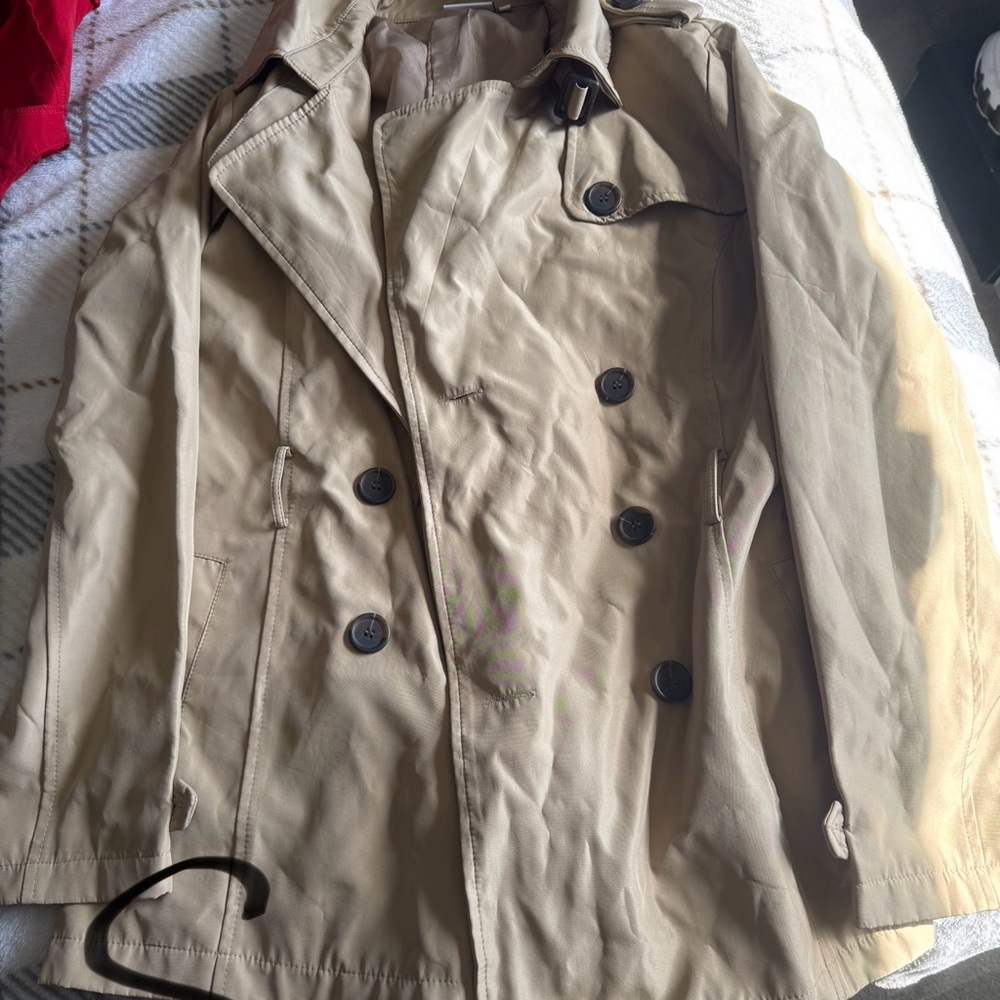 Women Tan Double-Breasted Coat